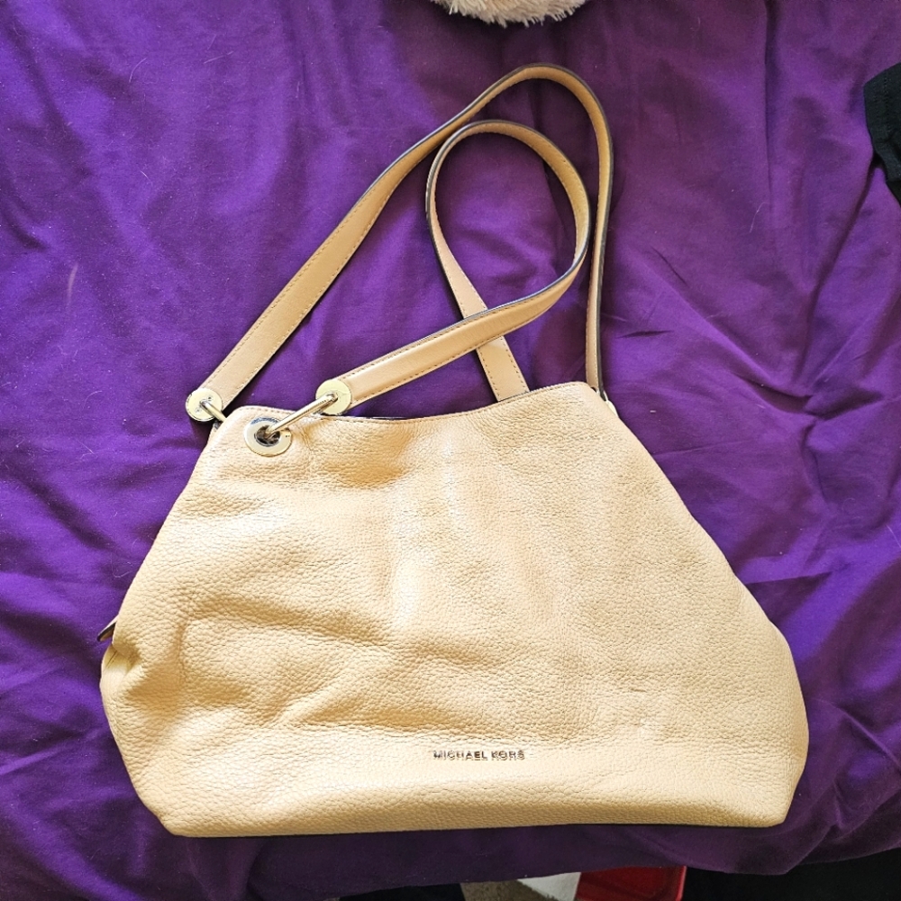 Michael Kors Pebbled Leather Tote Shoulder Bag Purse Handbag Large